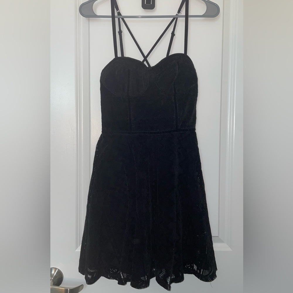Hollister Velvet Black Lace Dress